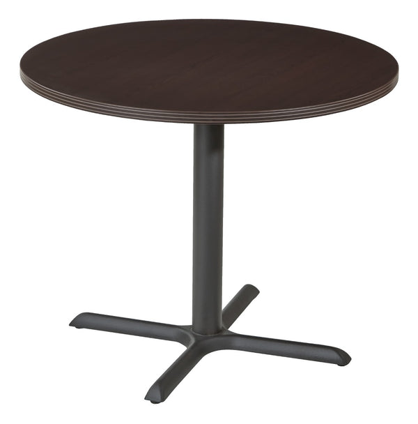 OSP Home Furnishings Napa Round Dining Table Seats Four Compact Bistro Style for Kitchen or Small Space Espresso NAPESP-33