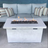 English Elm 25" H X 42" W Fiber Reinforced Concrete Propane Outdoor Fire Pit Table