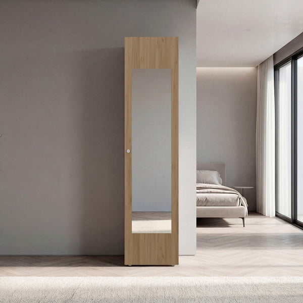 English Elm White Slim Particleboard Storage Cabinet with Four Shelves for Small Bedroom or Hallway B062P483768