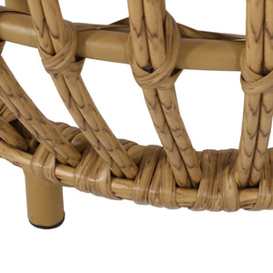 English Elm Christopher Knight Home® - OTTAWA Side Table Light Brown PE Rattan & Iron — Handcrafted Boho Outdoor Accent, Durable, No Assembly 70907.00