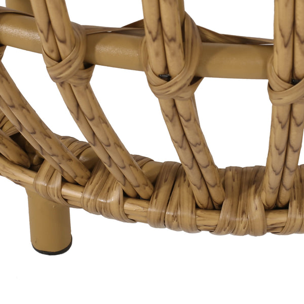 English Elm Christopher Knight Home® - OTTAWA Side Table Light Brown PE Rattan & Iron — Handcrafted Boho Outdoor Accent, Durable, No Assembly 70907.00