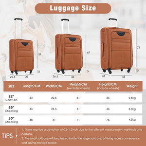 English Elm Softside Expandable 3 Piece Spinner Luggage Set with Tsa Lock for Travel N732P198614G