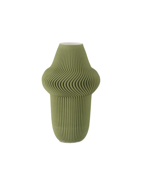 Green Plisse Vase