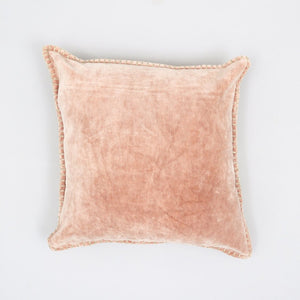 English Elm Stonewashed Cotton Velvet Throw Pillow - Hand-Stitched Edges, Plush Comfort, Vibrant Pink 19"X19" B346P321254-GIGA