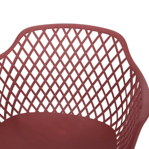 English Elm Christopher Knight Home® - POPPY Weather-Resistant Outdoor Dining Chair with Diamond Mesh Design, Sturdy Polypropylene Comfort Red 24 L x 23.5 W x 22.4 H 69069.00RED