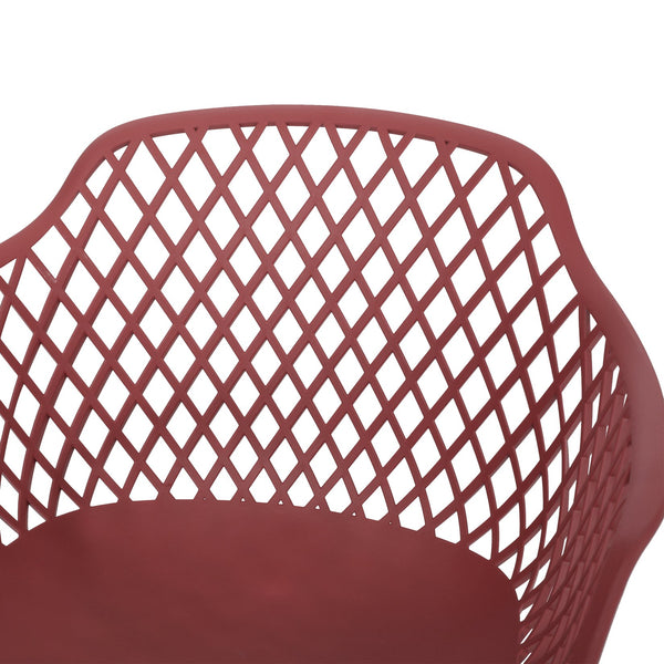 English Elm Christopher Knight Home® - POPPY Weather-Resistant Outdoor Dining Chair with Diamond Mesh Design, Sturdy Polypropylene Comfort Red 24 L x 23.5 W x 22.4 H 69069.00RED