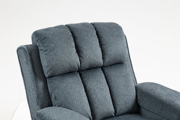 English Elm Oversized Power Lift Recliner with Heat Massage Lay Flat Design and Usb Charging Port Blue-Green W547S00079