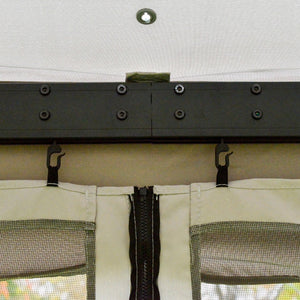 English Elm Outsunny 10' X 13' Stylish Patio Gazebo With Netting & Curtains, Durable Aluminum Frame For Outdoor Bliss W2225P174179-GIGA