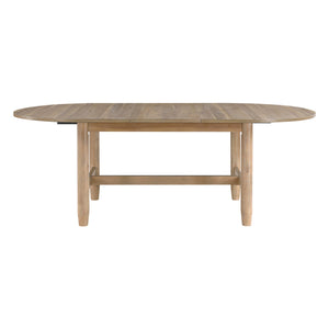 English Elm 1pc Oval Dining Table with 18" Extension Leaf Natural Finish Classic Farmhouse Style, 66-84" B011P285300