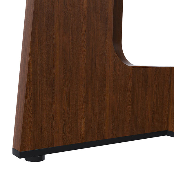 English Elm Round 47" Spiced Table - 4-6 Seat Walnut Farmhouse Dining Table, 300lb MDF Top, Easy Assembly W2700P331235