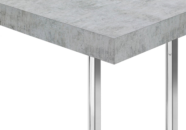 English Elm Accent C-Shaped Table - Modern Grey Laminate & Chrome Metal Design For Snacks, Laptops & More! B2710P219378