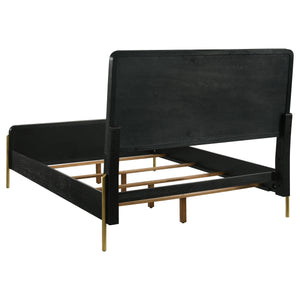 English Elm Anser 4-Piece Queen Bedroom Set – Modern Rattan With Gold Accents, Ample Storage & Elegant Design B062S01253