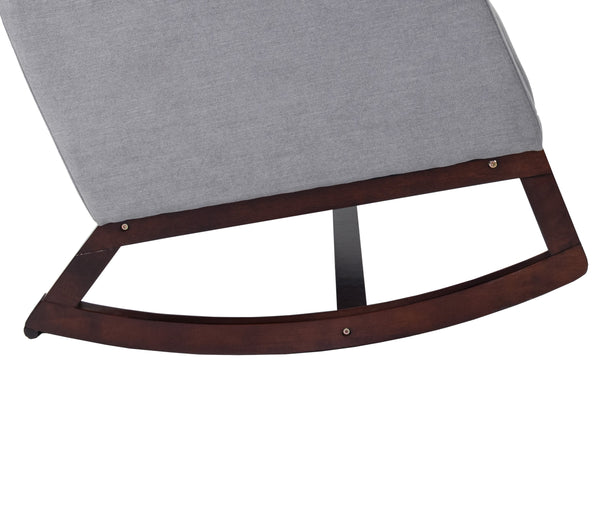 English Elm Rocker Diamond-Tufted Upholstered Rocking Chair with Plush Cushions, Exposed Legs, Elegant Accent Steel Gray 29 L x 28 W x 20 H B089P240471