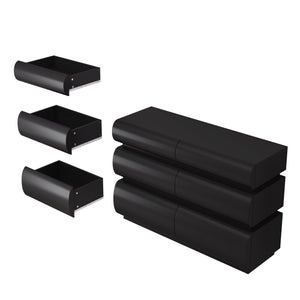 English Elm 6 Modern 6-Drawer Dresser Black No Handle Bedroom Chest with Wide Storage, Sleek Scratch-Resistant Design W757P318427