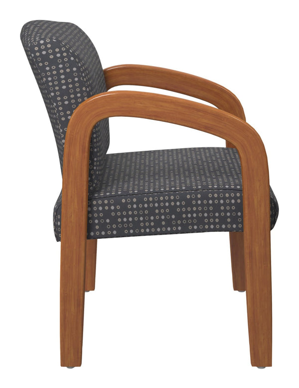 OSP Home Furnishings Medium Oak Wood Visitor Chair with Lumbar Support Taupe Upholstery for Office Waiting Ash WD380-K102