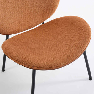 English Elm Mid-Century Shell Chair with Wood Grain Veneer, Curved Wide Seat, Metal-Wood Frame Holds 330+ lbs Orange W1143P214258