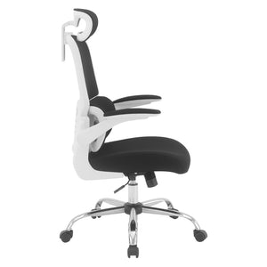 OSP Home Furnishings Mesh Back Ergonomic Office Chair with Lumbar Support Headrest and Chrome Base EMW60020CHR-3