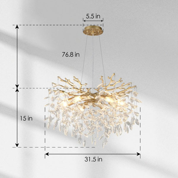 English Elm 10-light Gold Chandelier Seeded Glass Globe Fixture for Dining Room or Kitchen Island W5008P466533