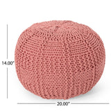 Christopher Knight Home® Noble House Yuny Knitted Cotton 20 X 20 Round Pouf