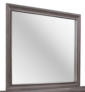English Elm RYDER Large Grey Wall Mirror with Beveled Glass and Solid Wood Trim — Stylish Oversized MDF Frame, Easy Mounting B201P215945