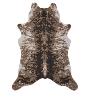 English Elm Hide Elegant Brown & Ivory 5 Ft. X 7 Ft. Area Rug – Durable, Kid-Friendly, Stain Resistant Design B186P316846