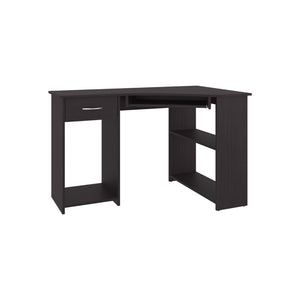 English Elm Sturgeon L-shaped Corner Desk with Drawers Shelves Melamine Wengue Home Office B097P407603