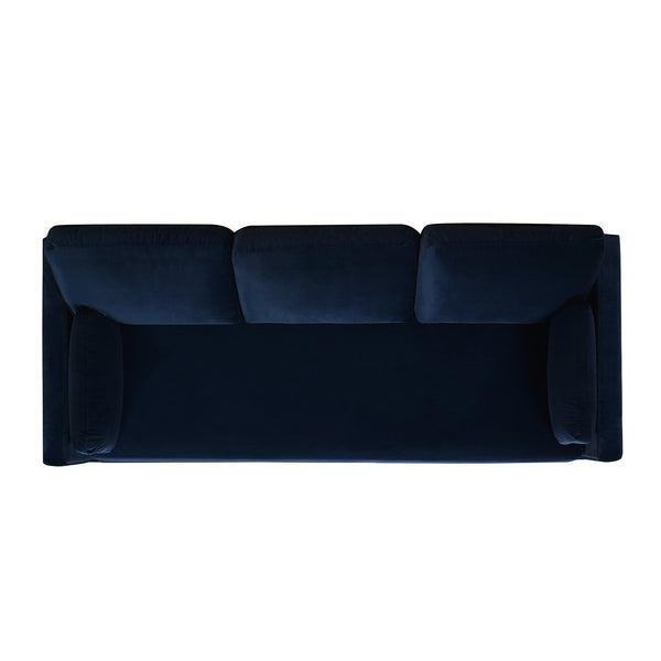 English Elm Jennifer Taylor Home - Knox 84" Modern Farmhouse Sofa In Dark Navy Velvet - Cozy, Durable, And Stylish For Any Living Space B2719P238334