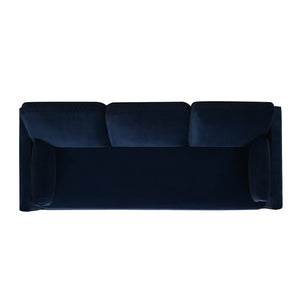 English Elm Knox 84" Modern Farmhouse Sofa, Dark Navy Blue Performance Velvet