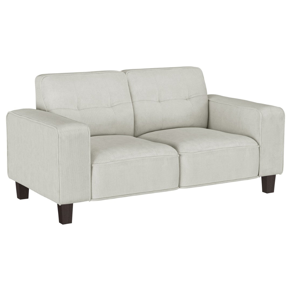 English Elm Xana Corduroy Tufted Loveseat with Tapered Wood Legs for Modern Living Rooms B062S01480