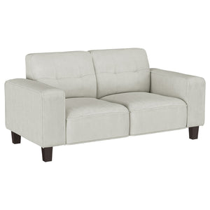 English Elm Xana Corduroy Tufted Loveseat with Tapered Wood Legs for Modern Living Rooms B062S01480