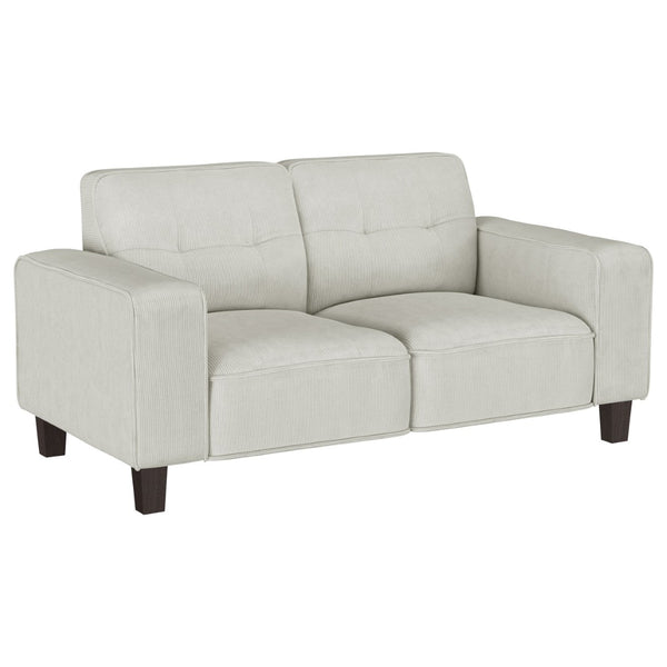 English Elm Xana Corduroy Tufted Loveseat with Tapered Wood Legs for Modern Living Rooms B062S01480