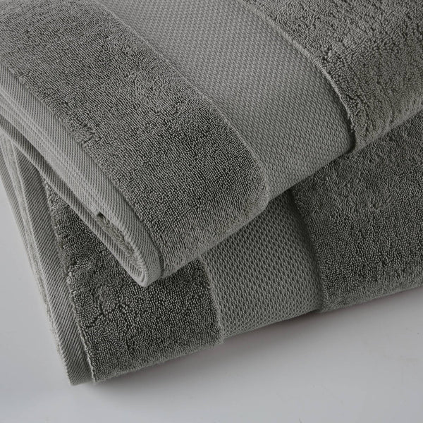 JLA Home Madison Park Signature - 100% Turkish Cotton Bath Sheet Set — Spa-Soft Low-Twist Plush, Highly Absorbent Dobby Border, OEKO-TEX Approved Charcoal MPS73-532