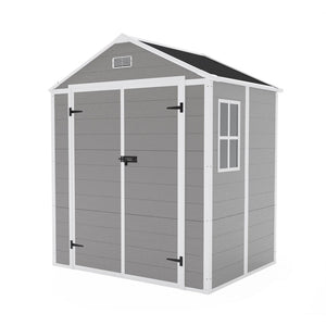 English Elm Campcraft 6x5 Ft Resin Outdoor Storage Shed with Uv Resistant Pp Panels and Lockable Door W1598S00021