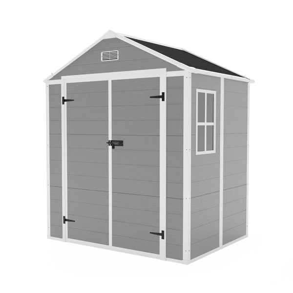 English Elm Campcraft 6x5 Ft Resin Outdoor Storage Shed with Uv Resistant Pp Panels and Lockable Door W1598S00021