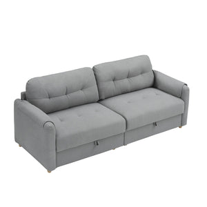English Elm 79.50" Teddy Cotton-Linen Sofa With Metal Legs - Stylish 3-Seat Comfort For Modern Living Rooms W3356S00030