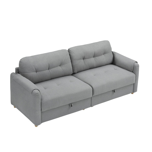English Elm 79.50" Teddy Cotton-Linen Sofa With Metal Legs - Stylish 3-Seat Comfort For Modern Living Rooms W3356S00030