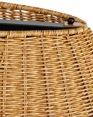 Currey & Company Barbary Oval Outdoor Chandelier - Handwoven Durable Wicker, Adjustable Height, Stylish Illumination Natural All,Weather Wicker ,Metal ,Glass 9500-0021-currey-company