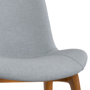 English Elm Loretta Mid-Century Dining Chair Set of 2 with Beech Wood Legs, Linen-Like Upholstery & Plush Comfort Grey B136P266939