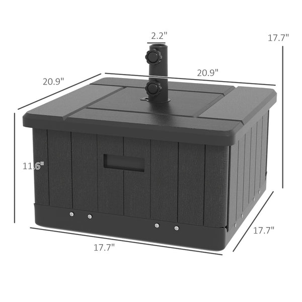 English Elm Outsunny 3-In-1 Versatile Outdoor Umbrella Base, End Table & Planter With Drain Hole & Wheels, Black W2225P174238-GIGA