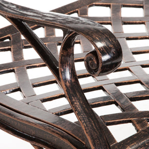 English Elm Christopher Knight Home® - TAHOE Cast Bench in Antique Copper Finish – Durable Cast Aluminum Outdoor Seating with Mesh Pattern, 40.5" L 54720.00