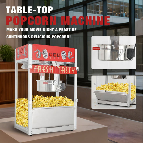 English Elm Commercial Retro Cinema Popcorn Machine 30 Oz Kettle 1650w for Parties and Theater Red W2841P337590