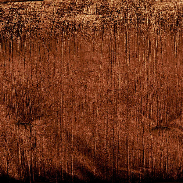 English Elm Turin Luxe 7-Piece Comforter Set King with Crinkle Velvet Texture, Bed Skirt, Shams & Pillows Spice B340P341996