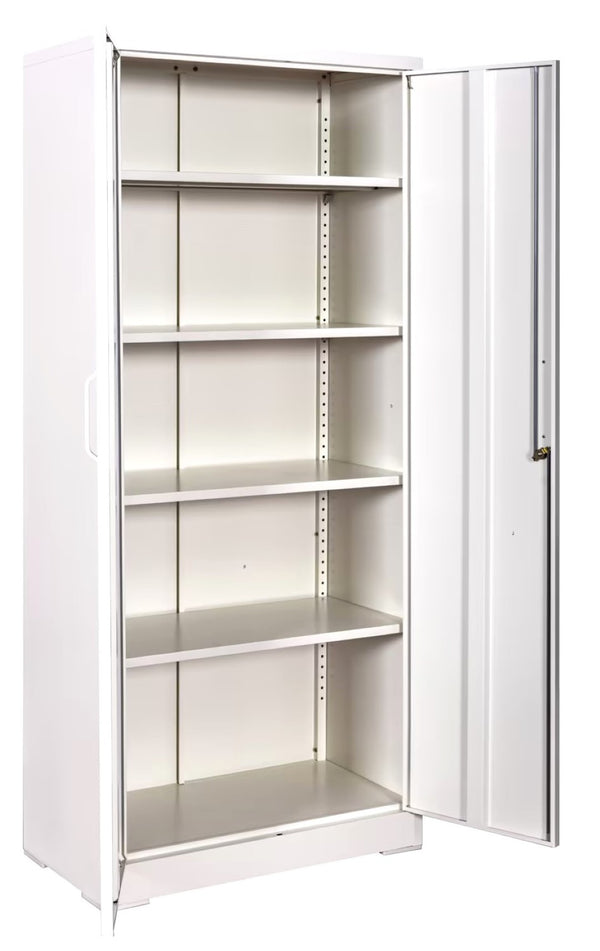 English Elm Container Furniture Direct Ironclad Steel Locking Cabinet with Adjustable Shelves for Garage Cream White B2735P461946