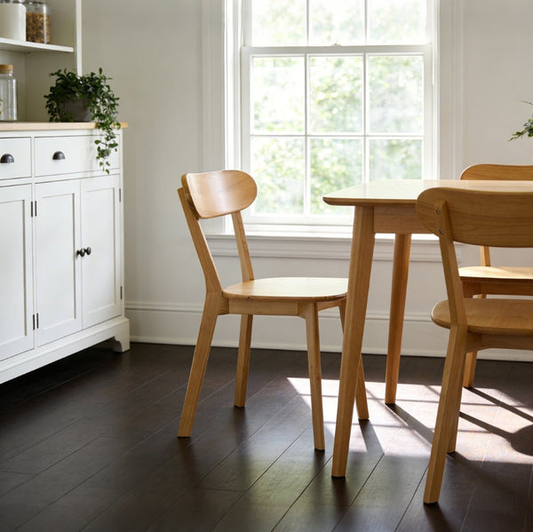 English Elm Solid Natural Wood Mid-century Dining Chairs Curved Back Upholstered Seat Set of 2 W3204P429362