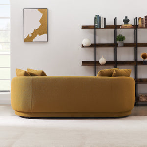 English Elm Ashcroft Furniture - Dylan Modern French Boucle Sofa — Stylish 85" Designer Couch with High-Density Foam Comfort & Durable Fabric Dark yellow B183P231858