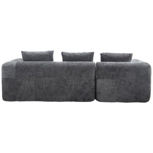 English Elm United Modern Chenille 98.42-Inch L-Shaped Modular Sectional Sofa With Chaise & Side Pockets P2 W1568S00146-GIGA