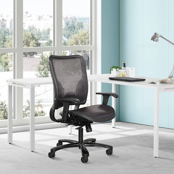 OSP Home Furnishings Air Grid Big and Tall Ergonomic Office Chair with Breathable Mesh Lumbar Synchro Tilt 75-77A753