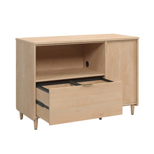English Elm Credenza, Stylish Brown Storage For Tvs Up To 46" With Open Shelving And Concealed Compartments B356P367808