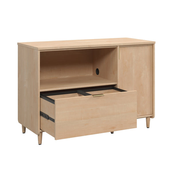 English Elm Credenza, Stylish Brown Storage For Tvs Up To 46" With Open Shelving And Concealed Compartments B356P367808