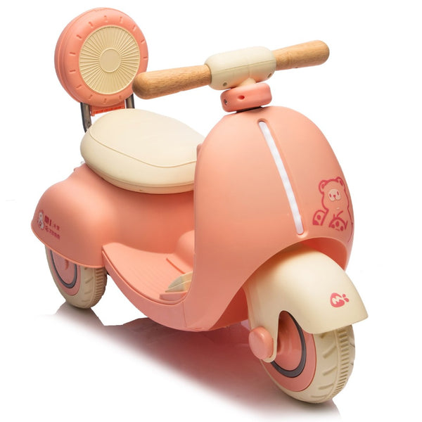 English Elm 12v Kids Electric Tricycle Toddler Ride on Scooter Wooden Handle Parental Remote Control Pink W1578P381428